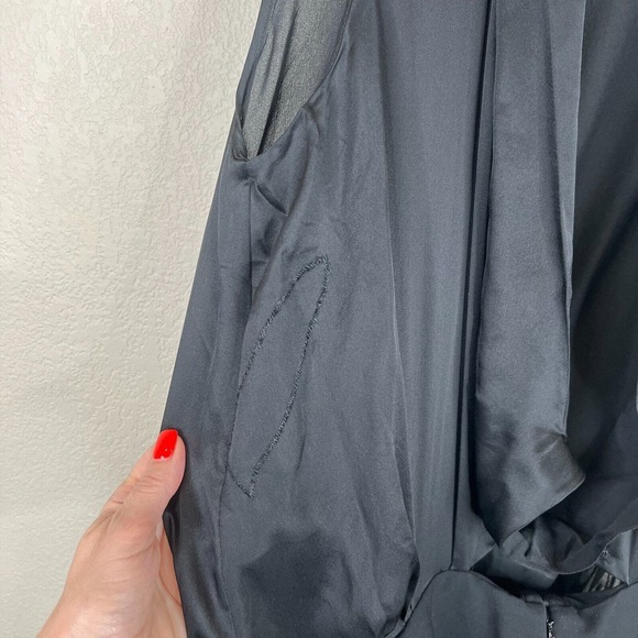 Alexander Wang Mini Dress Black Size 0 Sleeveless Drape Collared Party Night Out - Picture 5 of 11